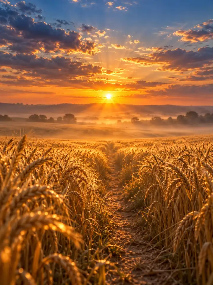 Campo de trigo ao amanhecer